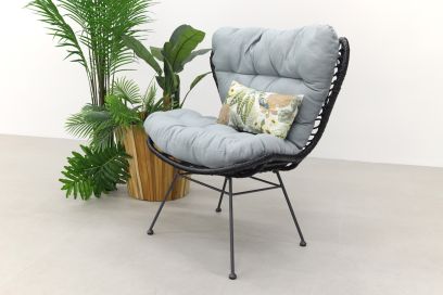 Libelle retro loungestoel - Zwart