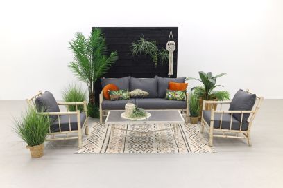 Garden Impressions Lombok Loungeset - Alu Bamboo / Mystic
