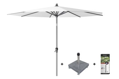 Van der Garde Platinum Riva stokparasol 3 m. rond - White met voet en hoes aanbieding