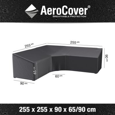 Aerocover loungesethoes 255x255x90x65 cm - L-vorm trapeze