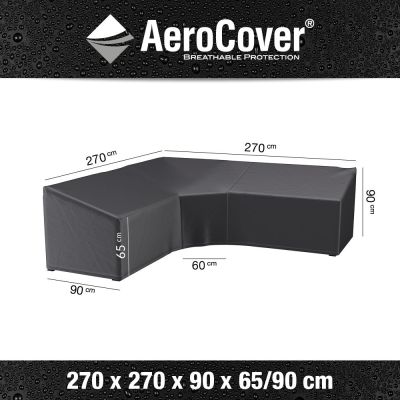 Aerocover loungesethoes 270x270x90x65 cm - L- vorm trapeze