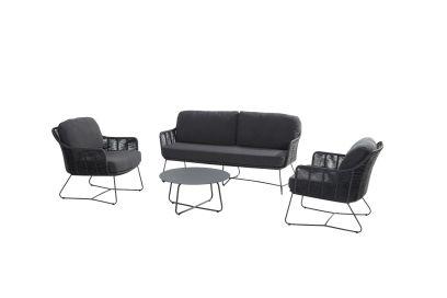 Belmond/Dali stoel-bank loungeset - Antraciet - 4 delig