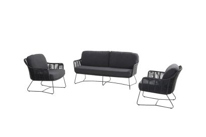 Taste Belmond stoel-bank loungeset - Antraciet - 3 delig