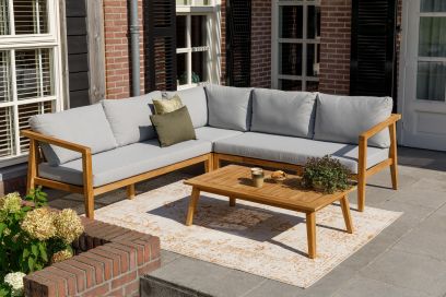 Exotan Lucca teakhouten loungeset - hoekbank - 2-delig
