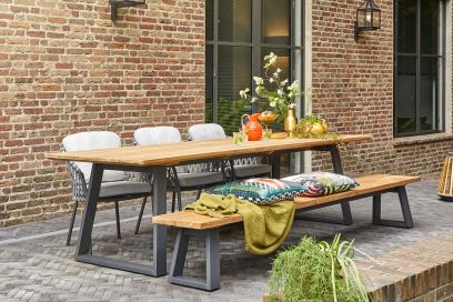 Suns Nappa Cross Weave/Tomar 280 cm. tuinset met bank 5-delig