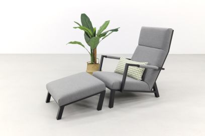 Costa relaxstoel + Hocker - sunbrella - Light grey OP=OP