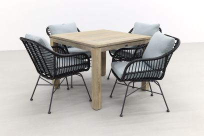 Margriet zwart/Rome grey 100 cm. - tuinset 5-delig