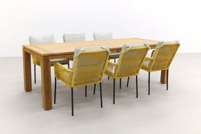 Teresa Yellow/Rome brown 240 cm. tuinset – 7-delig