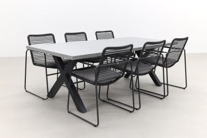 Taste Elba antraciet/Verona antraciet 220 cm. tuinset - 7-delig