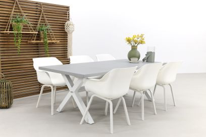 Hartman Sophie Element white/Verona white 220 cm. tuinset - 7-delig