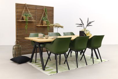 Hartman tuinset Sophie Studio Mosgroen/Mason teak tafel 240 cm. - 7-delig