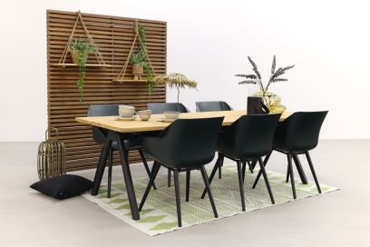 Hartman tuinset Sophie Studio Night green/Mason teak tafel 240 cm. - 7-delig