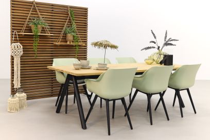 Hartman tuinset Sophie Studio French/Mason teak tafel 240 cm. - 7-delig