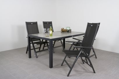 Hartman Tanger tuintafel 168 cm. - Roma verstelbare tuinstoelen