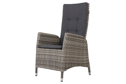 Van der Garde Verstelbare wicker tuinstoel Manhattan - dubble LIGHT grey aanbieding