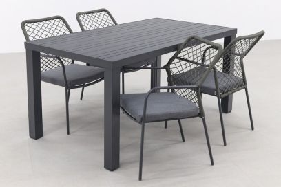Dido Green/Lena 160 cm. - stapelbare tuinset - 5-delig 
