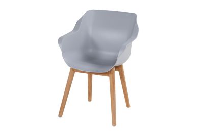 Hartman Sophie Studio dining armstoel - Misty Grey - Teak poot