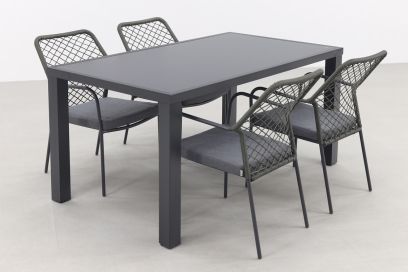 Dido Green/Alma 160 cm. - stapelbare tuinset - 5-delig 