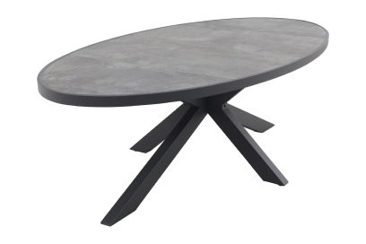 Silva tuintafel antraciet/keramiek - Ovaal - 240x115 cm.