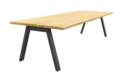 Van der Garde Taste Ambassador low dining tuintafel - 280x100 cm. natural teak aanbieding