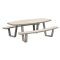 GI Bell ovale 6-persoons picknicktafel 220x193 cm. - Taupe