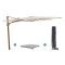 Perfect Shadow Ultra Eclipse Zweefparasol - 3x3m. - Woodlook/Urban Taupe met Valencia voet en hoes