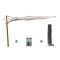 Perfect Shadow Ultra Eclipse Zweefparasol - 3x3m. - Woodlook/Urban Taupe met ingraafvoet en hoes
