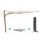 Perfect Shadow Ultra Eclipse Zweefparasol - 4x3m. - Woodlook/Soft Sand met Valencia voet en hoes