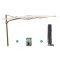 Perfect Shadow Ultra Eclipse Zweefparasol - 4x3m. - Woodlook/Soft Sand met ingraafvoet en hoes