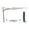 Perfect Shadow Ultra Eclipse Zweefparasol - 4x3m. - Woodlook/Urban Taupe met Valencia voet en hoes