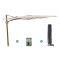 Perfect Shadow Ultra Eclipse Zweefparasol - 4x3m. - Woodlook/Urban Taupe met ingraafvoet en hoes