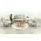 Lagos/Mindo (ronde loungetafelset) verstelbare 4-zits stoel-bank loungeset - Latte/Teak