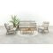 Lagos/Mindo (ronde loungetafelset) verstelbare 5-zits stoel-bank loungeset - Latte/Teak