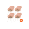 Set van 4 - Hartman Le Soleil Element dining armstoelen - Stylish pink - Alu poot