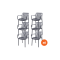 Set van 6 - Stripe stapelbare tuinstoel - Antraciet