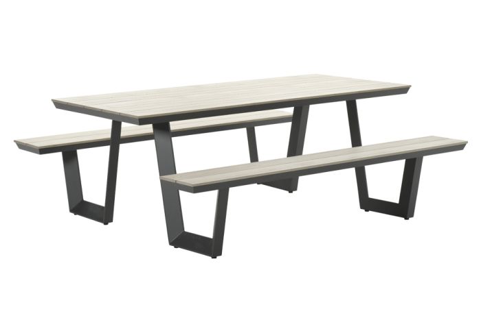 GI Bell picknicktafel 200 x 178 cm. - Carbon black
