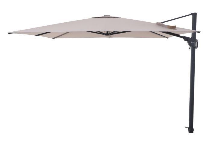 Perfect Shadow Luna zweefparasol 300x300 cm. Flex+ - Antraciet/Taupe