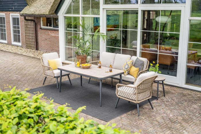 GI Allasio naturel rope lounge-/diningset (4-dlg)