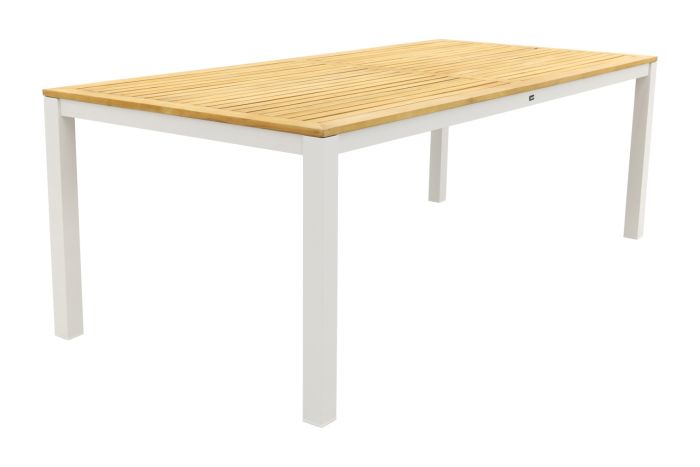 Hartman Sonata tuintafel 220x100 cm. - Teak/Wit (OP=OP)