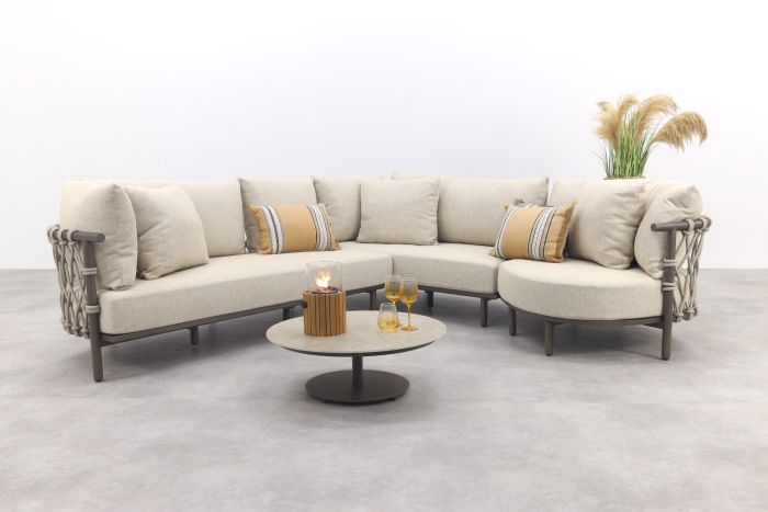 4 Seasons Ezra/Boaz modulaire loungeset (4-delig) - Latte/Terre