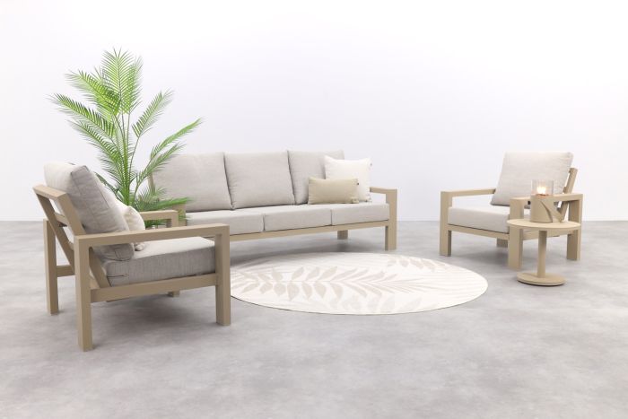 Verano stoel-bank loungeset (3-delig) - Latte