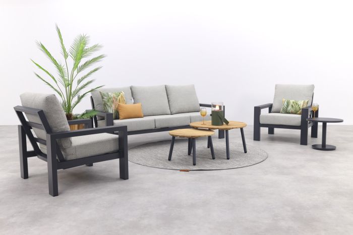 Verano/Mindo stoel-bank loungeset (5-delig) - Royal Grey/Teak