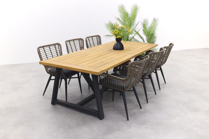 Jasmine Naturel/Noah 6-persoons dining tuinset 260x100 - Teak OP=OP