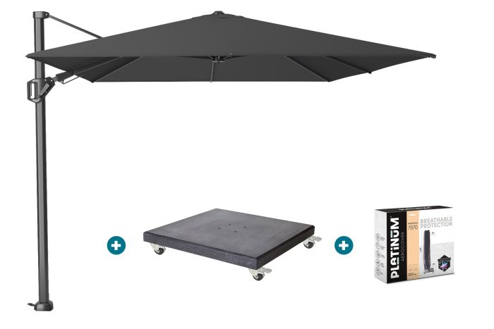 Platinum Challenger Premium T2 3.5x2.6 m - Faded Black met Marbella voet en hoes