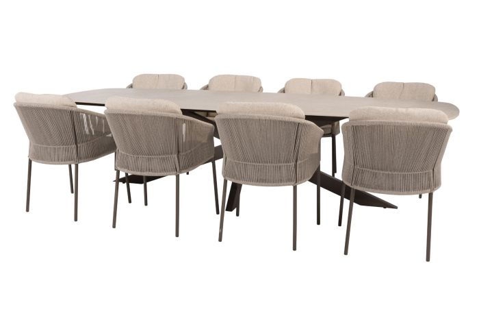 Taste Florence/Prado 8-persoons Deens ovale tuinset 300x110 cm. - Terre