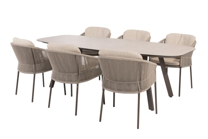 Taste Florence/Manolo 6-persoons Deens ovale tuinset 240x103 cm. - Terre