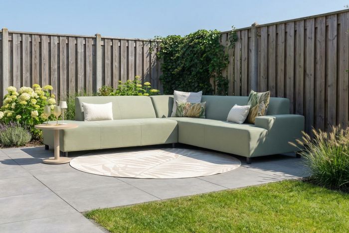 Malaga hoekbank loungeset chaise longue - Soft Green