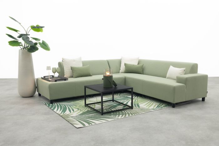 Malaga/Toronto hoekbank loungeset chaise longue - Soft Green