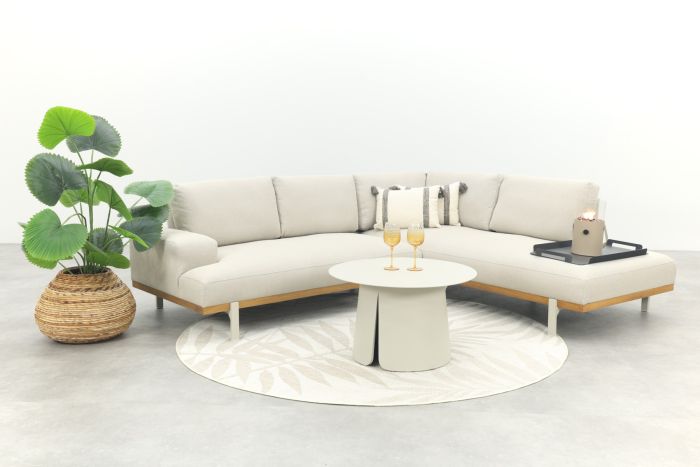 Savannah/Velora chaise longue loungeset - Natural/Acasia - Rechts
