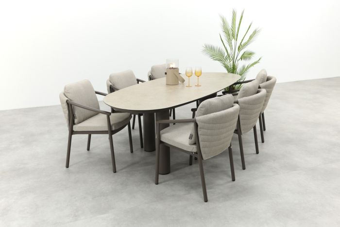 Taste Barolo/Denia 6-persoons organische tuinset 240x105 cm. - Terre